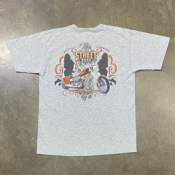 Vintage Stihl Street Boss Motorcycle Chopper Promo Tee Chainsaw T-Shirt - Picture 1 of 7